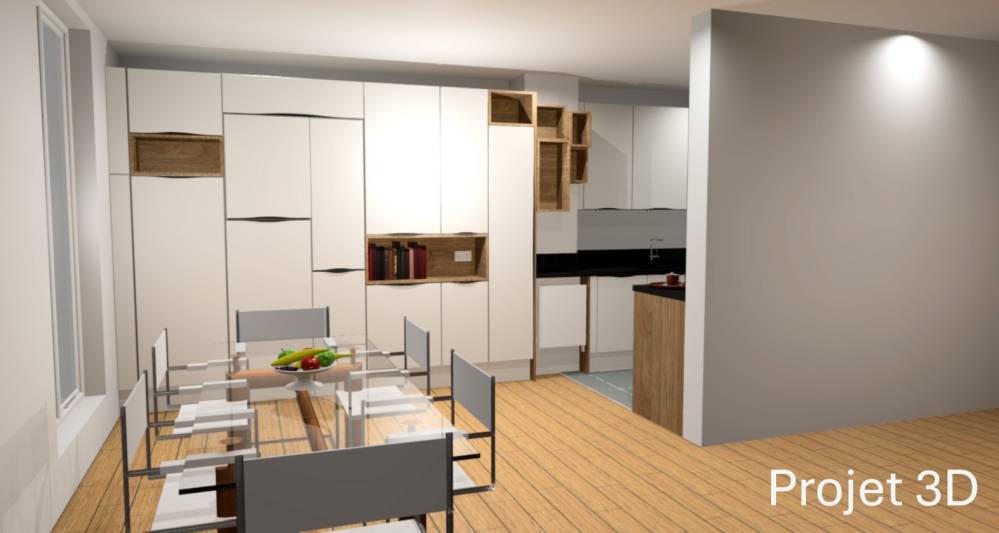 Cuisine Teisseire Miami White Diamant Projet 3D